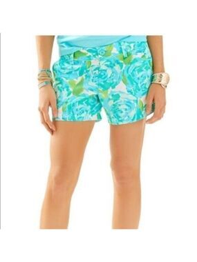 Lilly Pulitzer First Impression Callahan Short Turquoise Green Floral 2